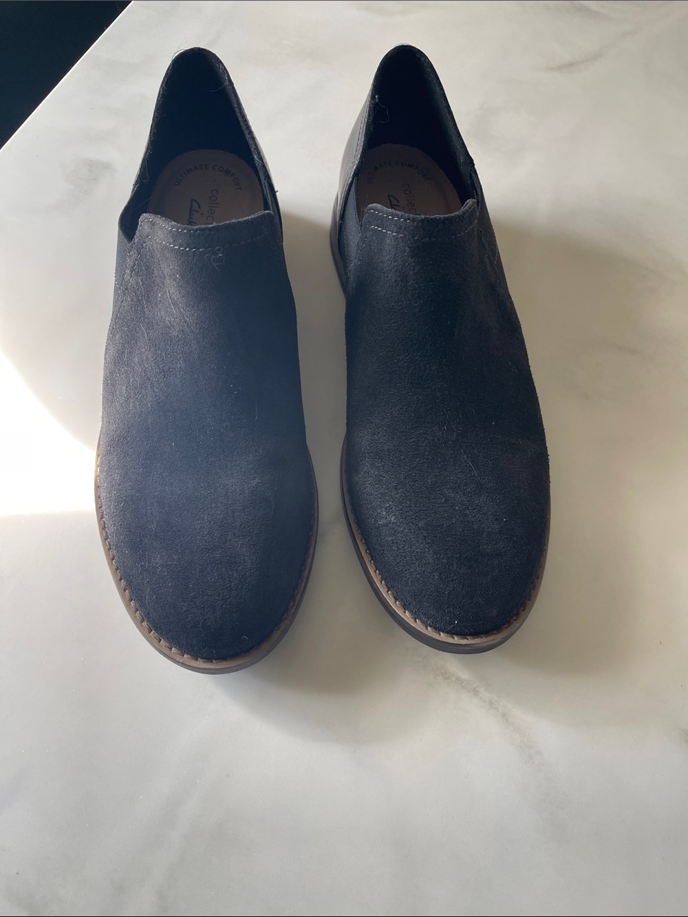 Women's Slip-On Suede Clarks collection ultimate comfort Casual Shoes - Black